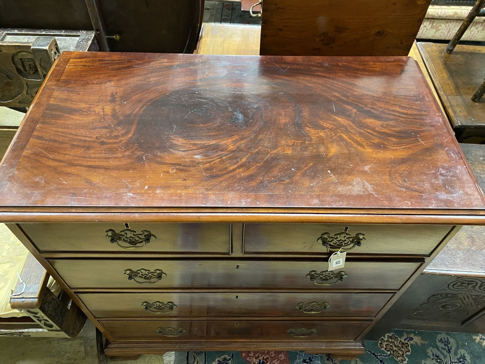 A George III mahogany chest, width 97cm, depth 52cm, height 103cm